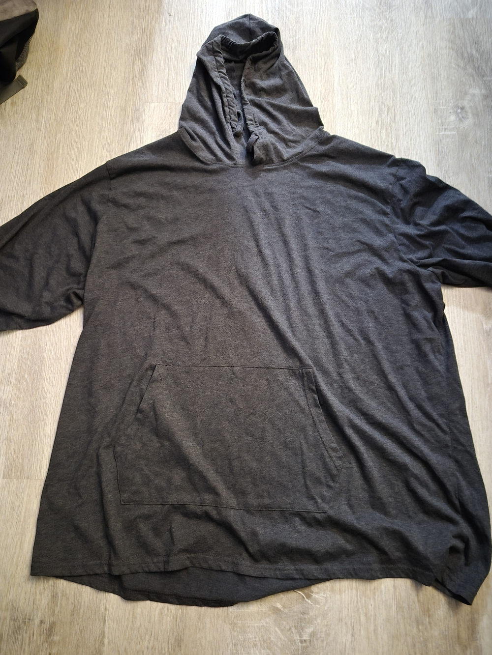 Mens Essentials Dark Charcoal T-shirt Hooded Pullover